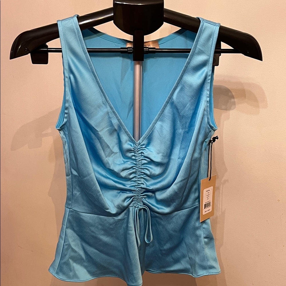 NWOT Bailey/44 Thurid Top Shirred Peplum Hem Top